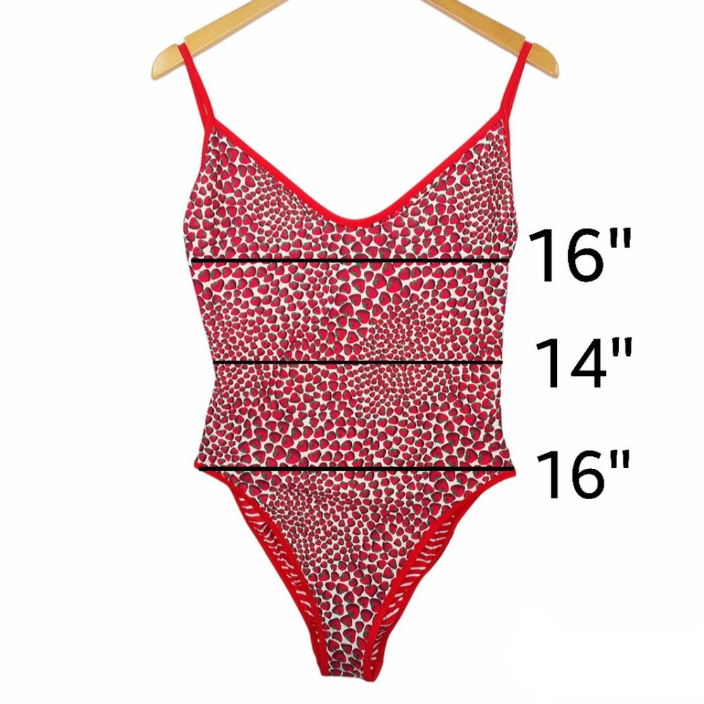 J. Crew Swimsuit One Piece Size 10 Reversible Strawberry Red White Striped NWT - Picture 2 of 9